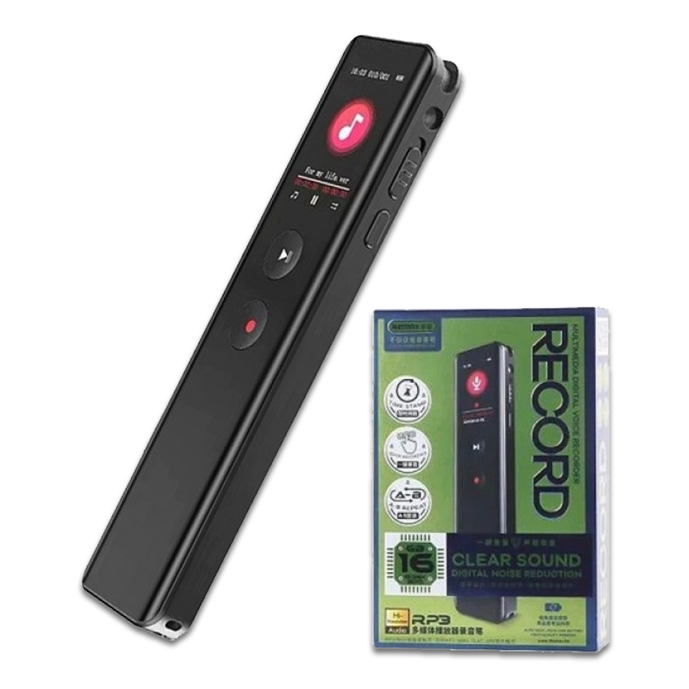 REMAX RP3 Digital Voice Recorder With MP3 16GB