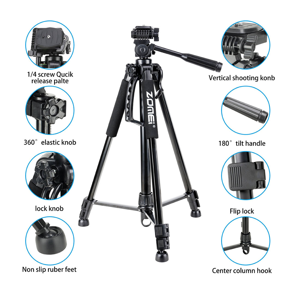 Zomei T120 Mobile and Camera Tripod - Black