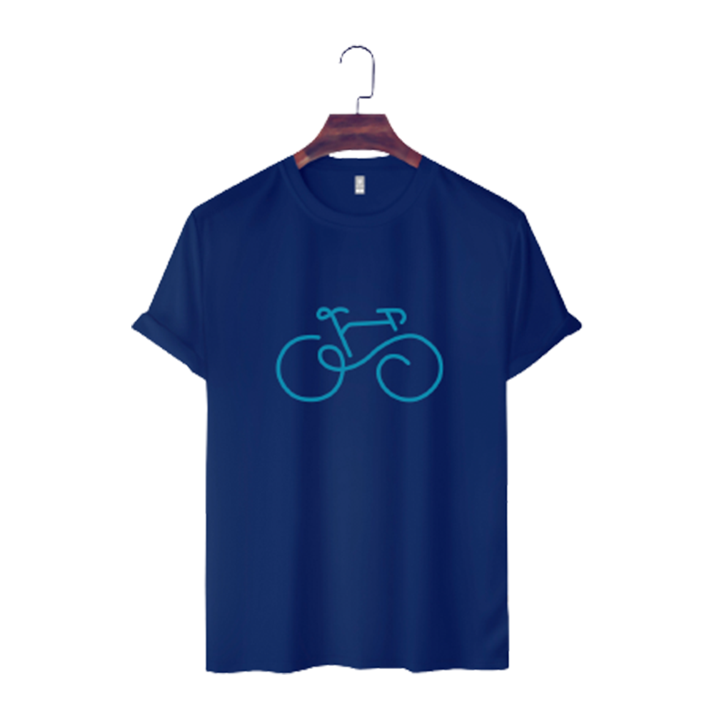 Cotton Half Sleeve T-Shirt For Men - Blue - TS-224