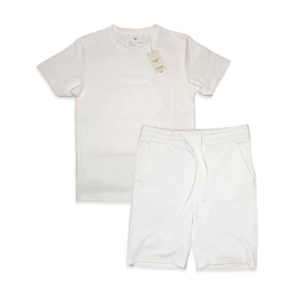 Sustainable Cotton Half Sleeve T-Shirt and Shorts For Men - White