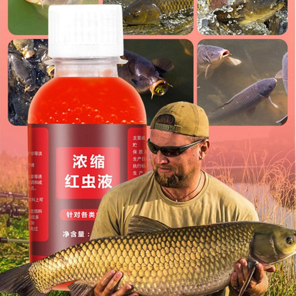 Red Worm Fishing Lure Additive Liquid Baits - 100ml