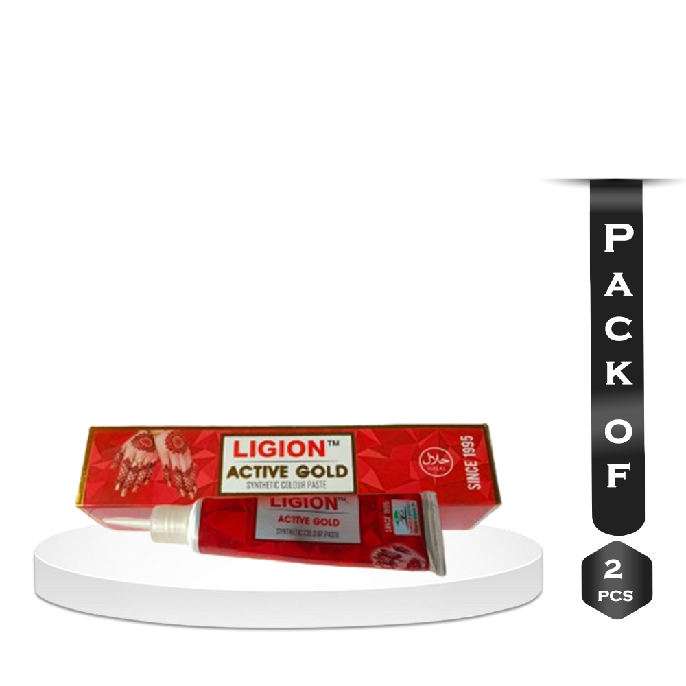 Pack of 2 Pcs Ligion Active Gold Mehedi - 2x25gm