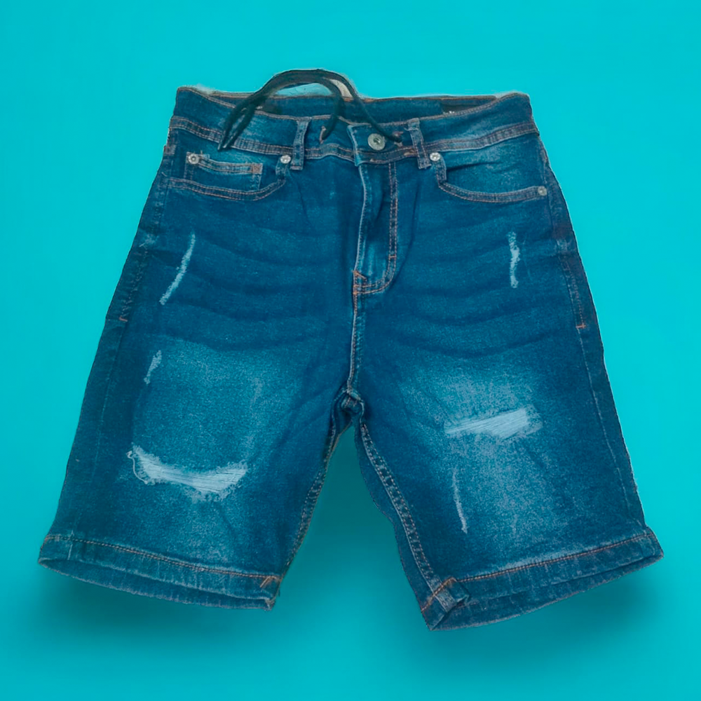 Cotton Denim Short Pant For Men - Deep Blue