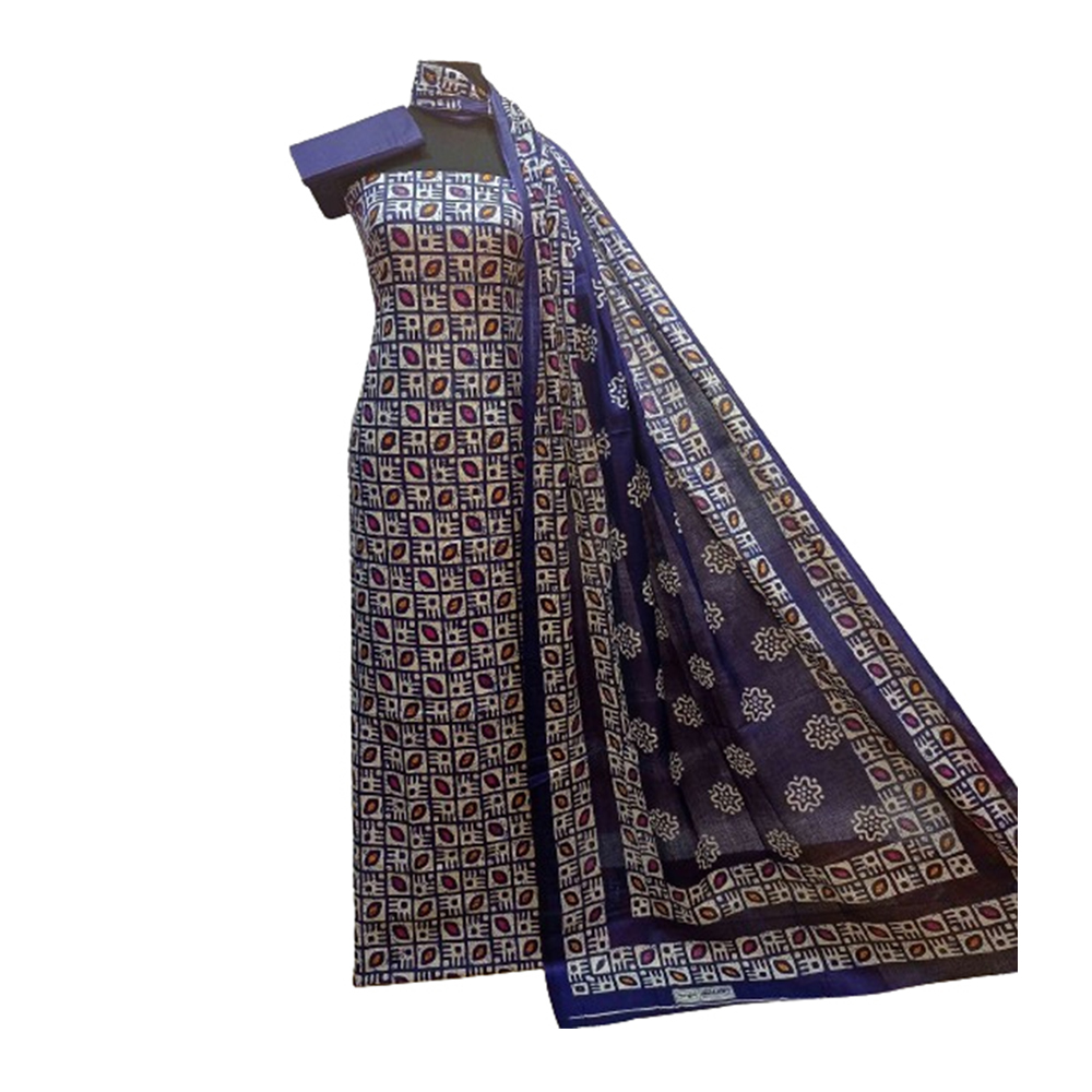 Unstitched Cotton Printed Salwar Kameez For Women - Multicolor - 3R-P79