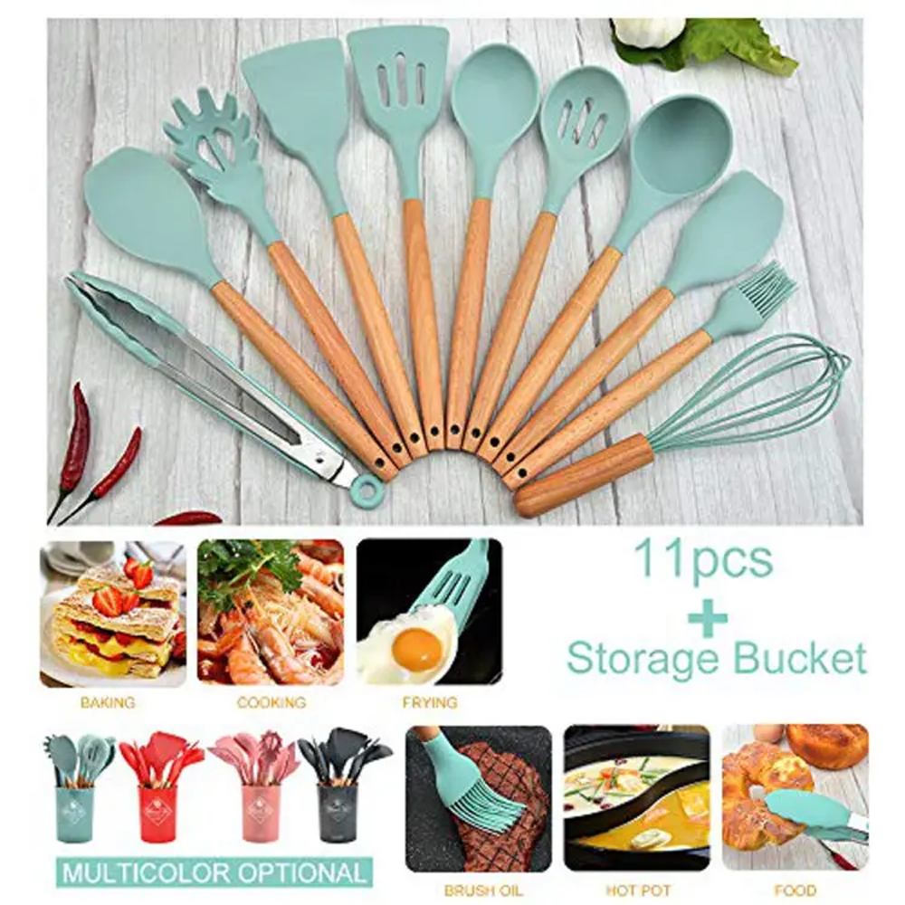 Silicone Non Stick Spoon - 12 Pcs