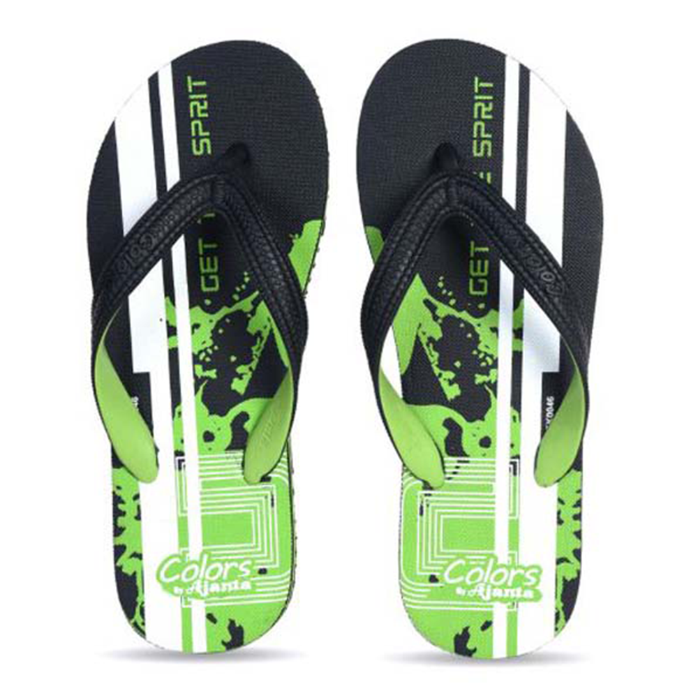 Ajanta Colors Rubber Hawai Printed Sandal For Men - Green - CPG 01-50