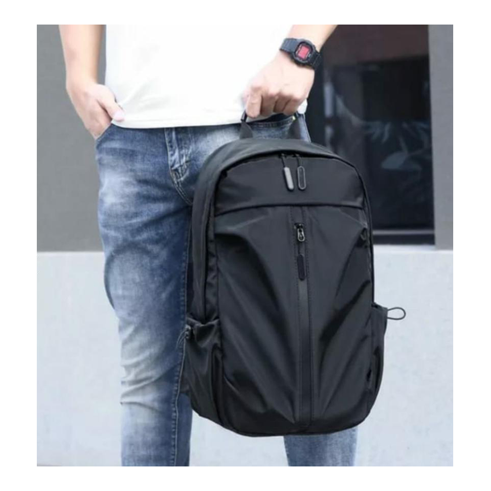 Nylon Waterproof Multifunctional Laptop Backpack Bag - Black - LB-26