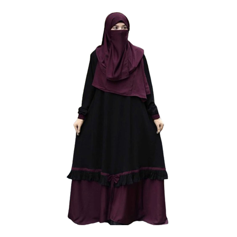 Dubai Cherri Abaya Borkha With Hijab For Women - Black - BK-A04