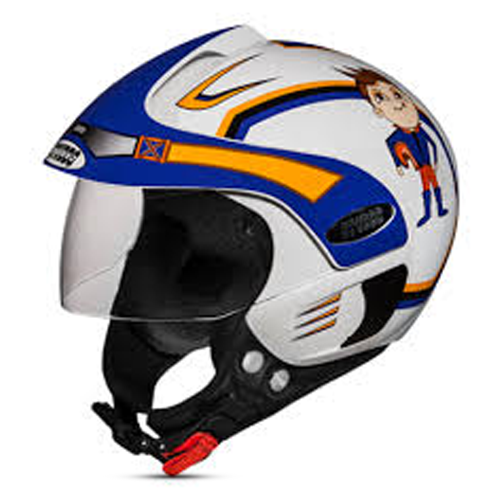 Studds Marshall N8 Open Face Kids Helmet - S Size - White and Blue