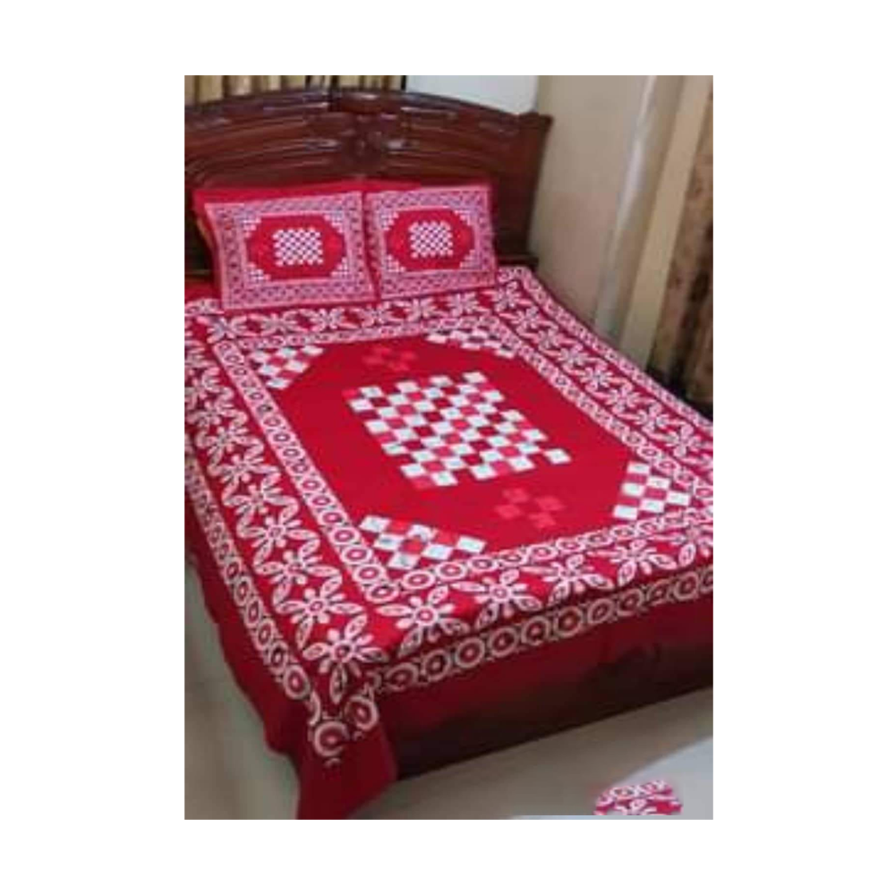 King Size Cotton Panel Bedsheet ST255 Multicolor