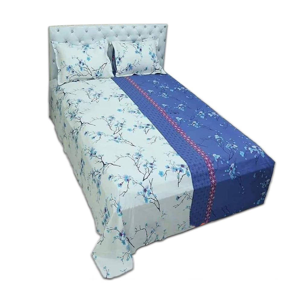 Cotton Bedsheet King Size Pastels and Blue NT54