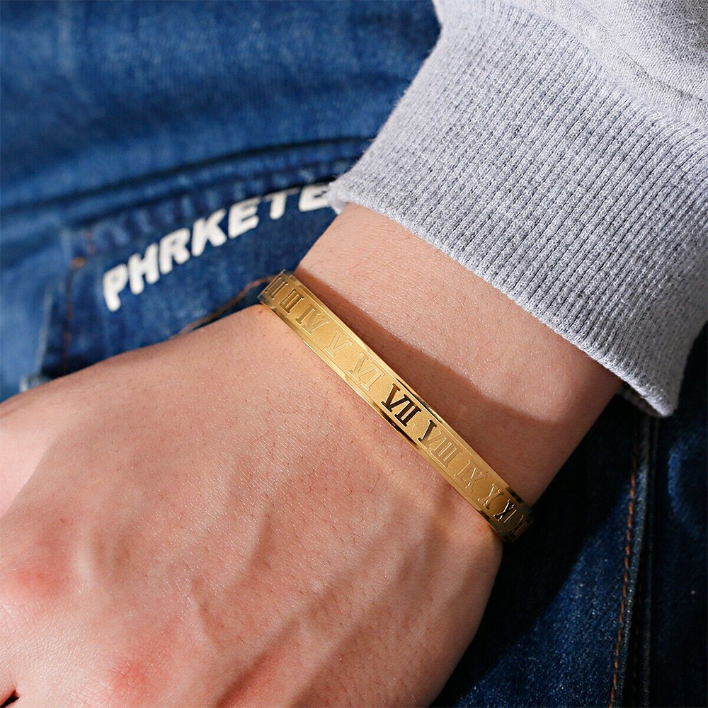 Stainless Steel Kada Bracelet For Men - Golden