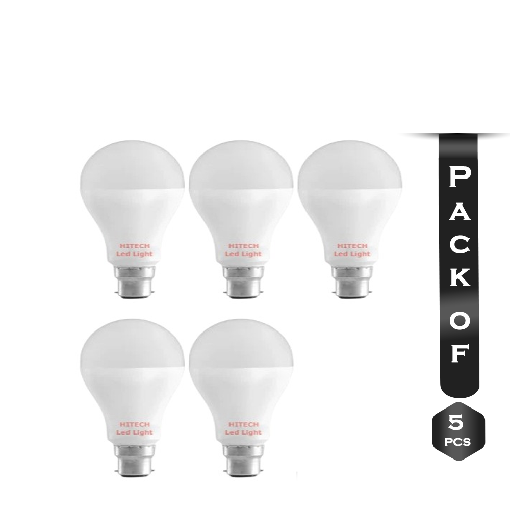 Pack Of 5 Pcs HITECH 20W LED BULB Energy Saving Pin System Light - White