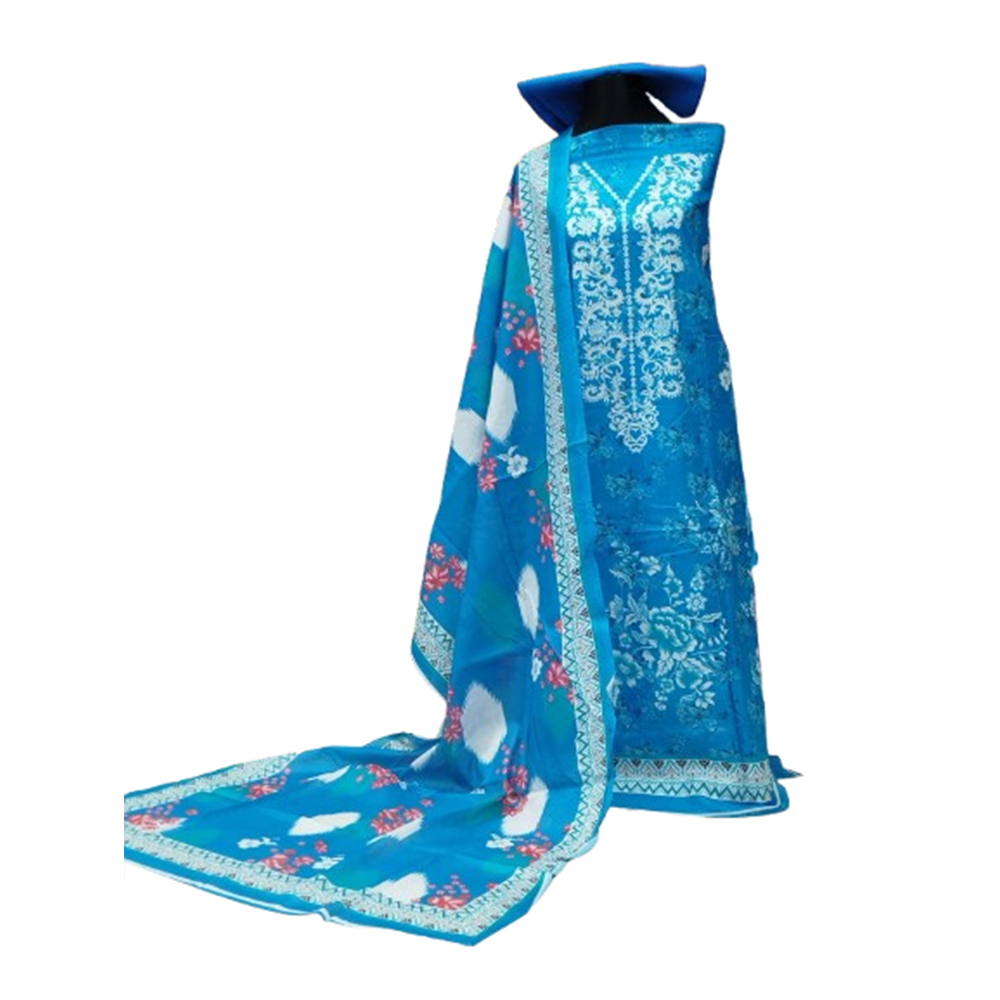 Unstitched Swiss Cotton Digital Printed Salwar Kameez For Women - Multicolor - 3A-T45