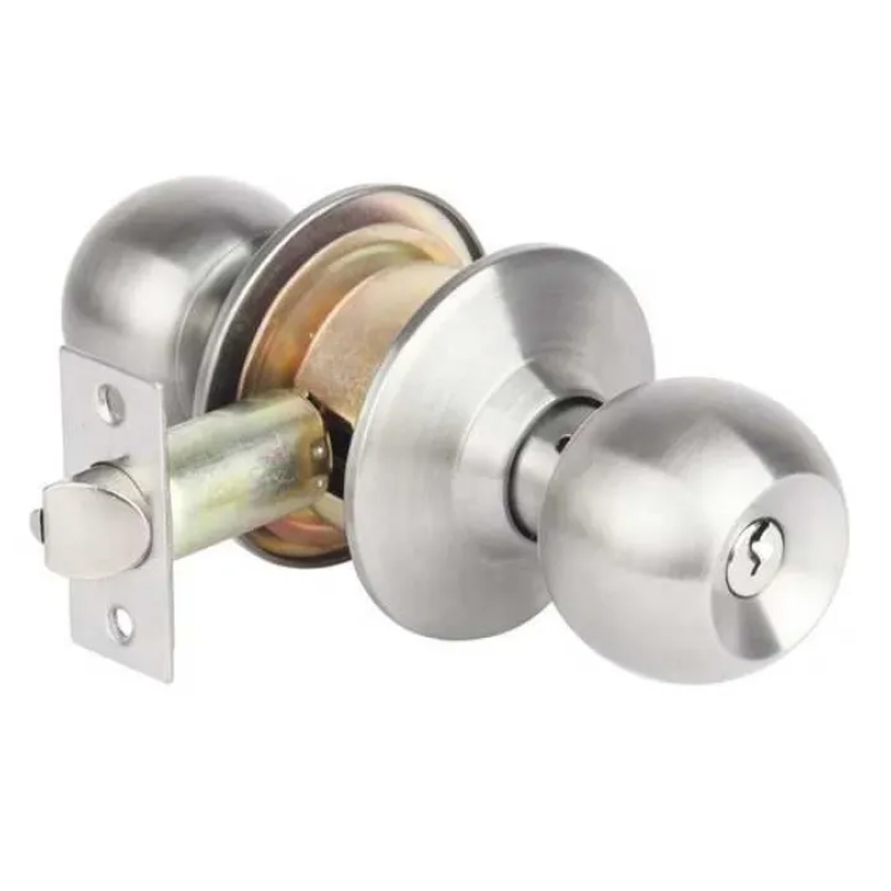 Metal Round Door Lock - Silver