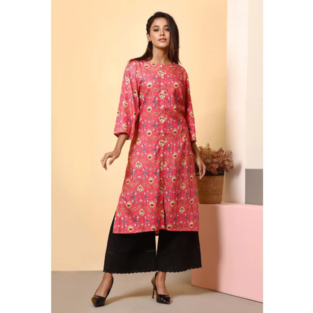 Cotton Kurti for Women - Pink - 0523 000160