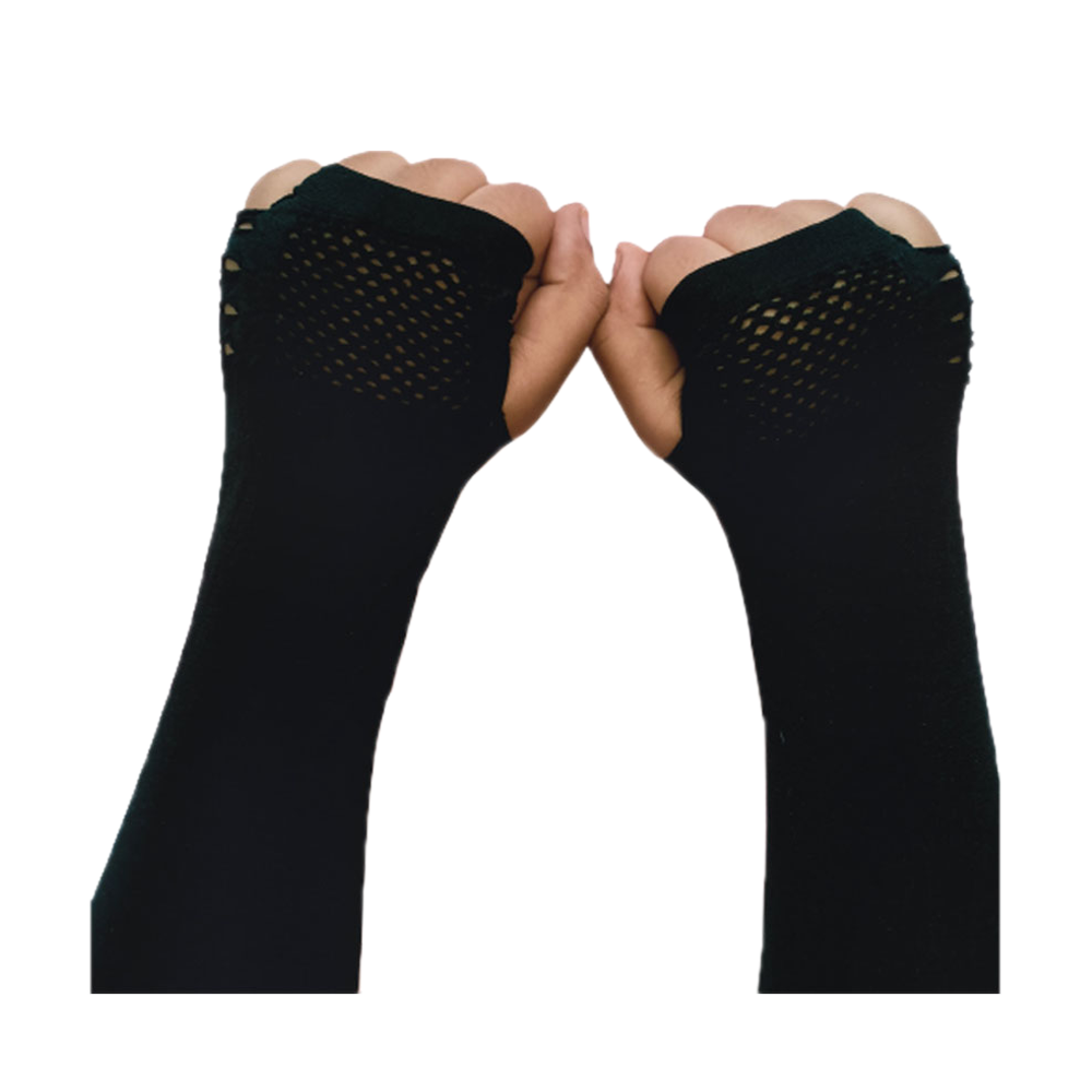 Fingerless Hand Socks For Women - Black