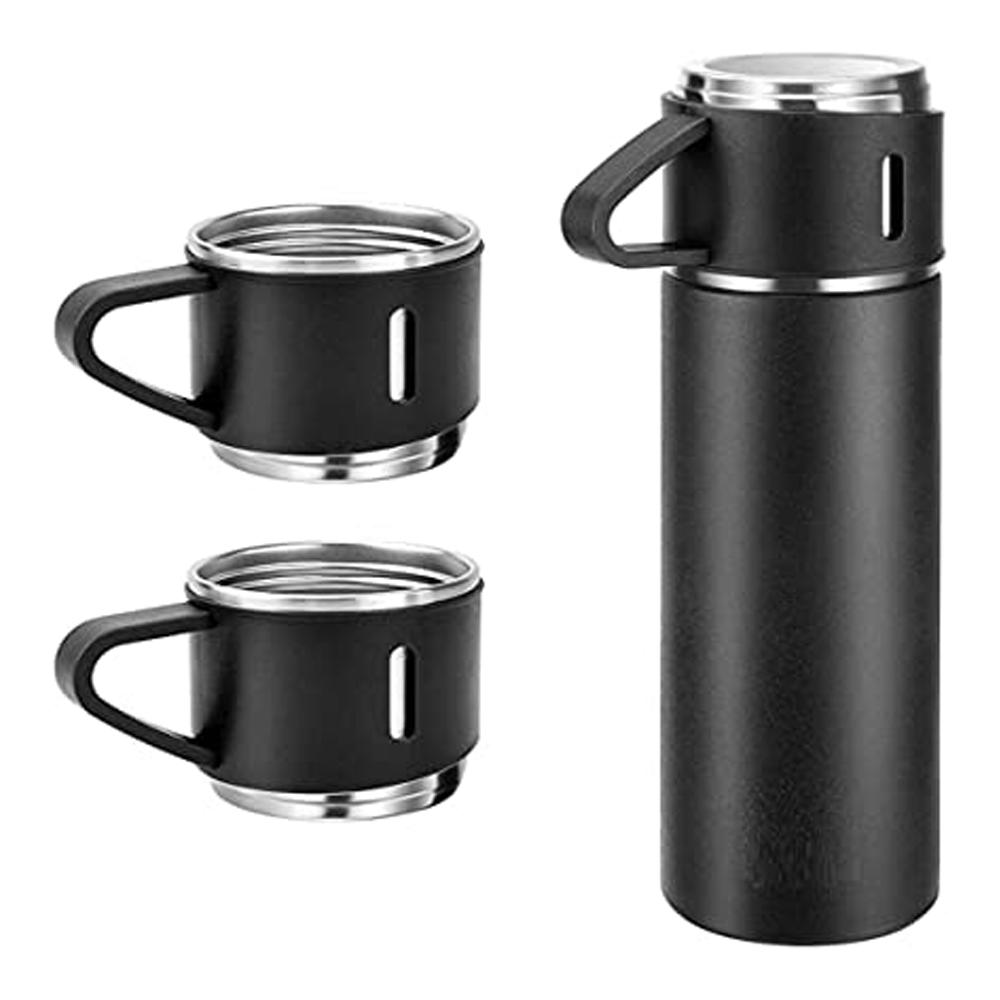 Vacuum Stainless Steel 3 In 1 Thermal Flask - 500ml - Black