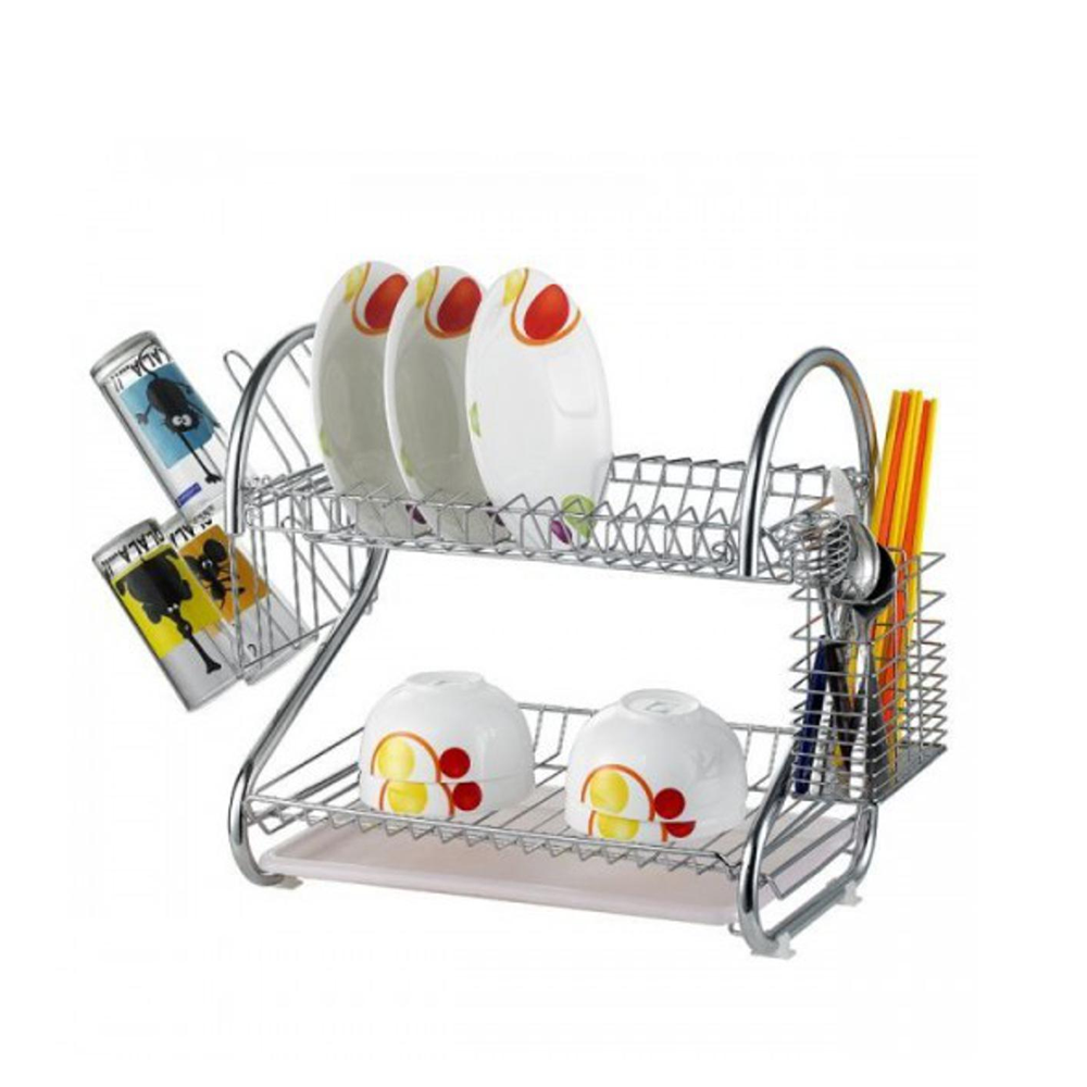 Two Level Crockery Rack - Silver 