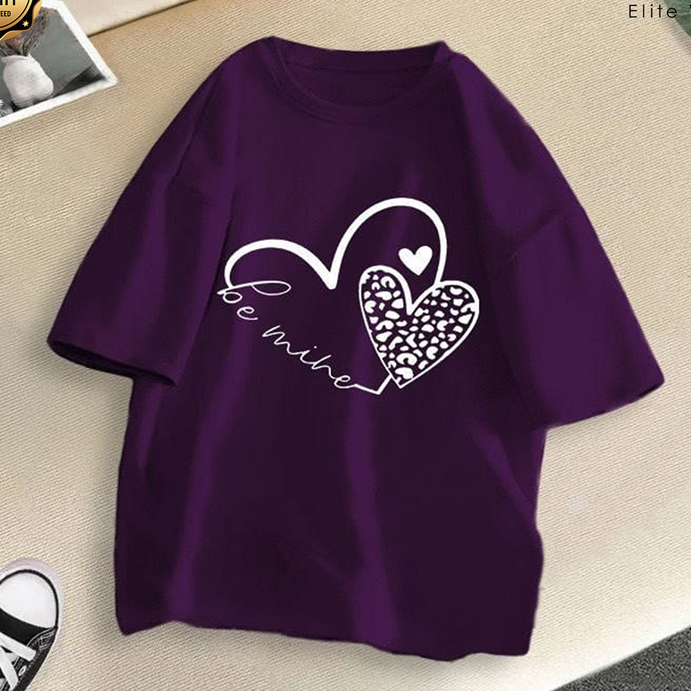 Cotton T-shirt for Women - Dark Purple - FT-01