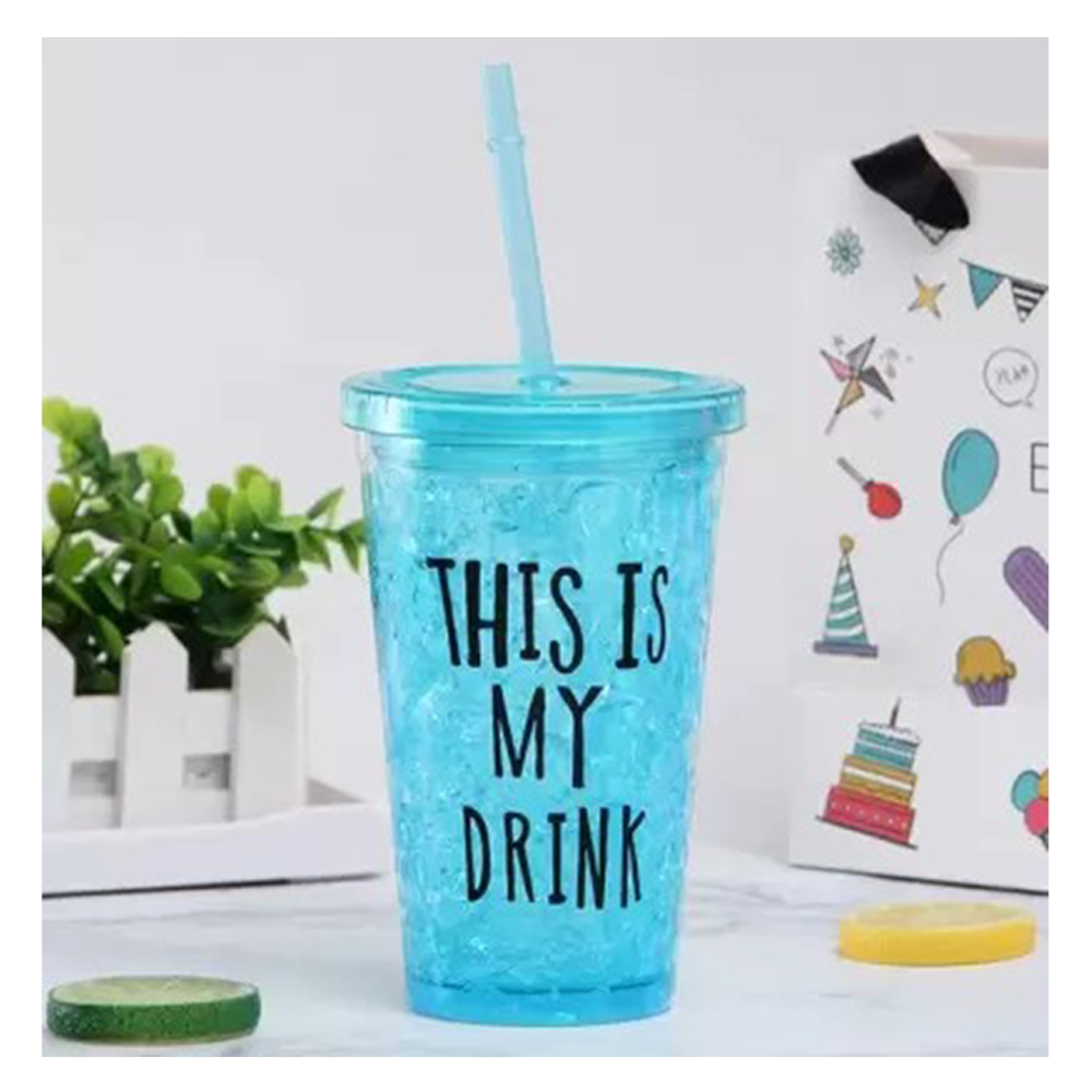 Double Layered Ice Sipper Creative Cold Drink Cup - Multicolor