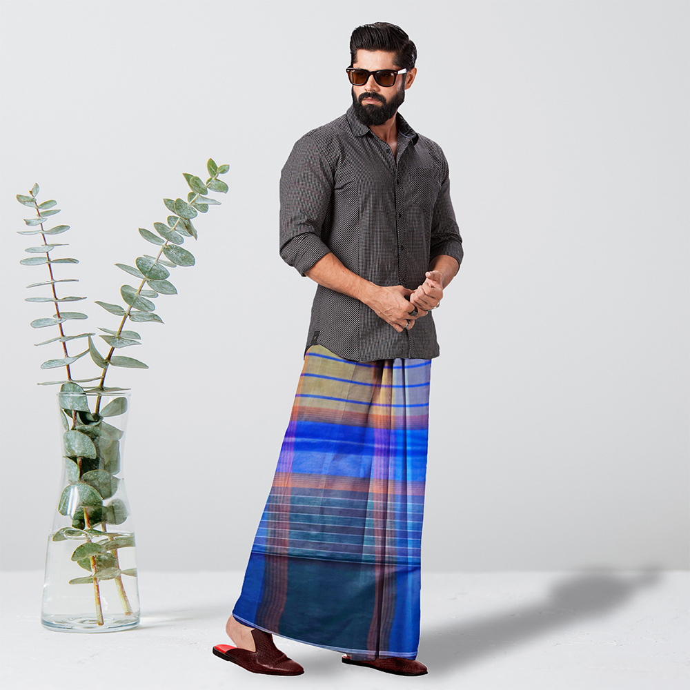 Cotton Lungi for Men - Multicolor - LMS05