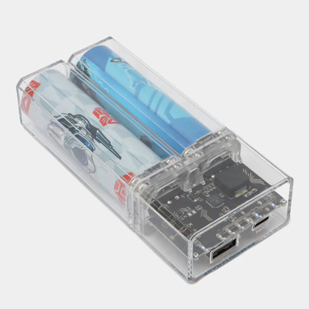 Transformers TF-D05 Duel Interface Fast Charging Power Bank - 10000mAh - Transparent