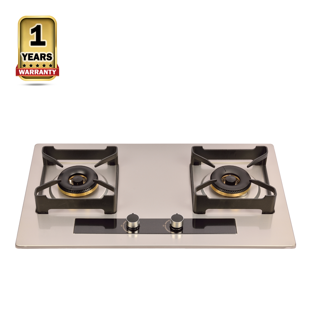 Gazi P-315 Double Burner Gas Stove - Silver