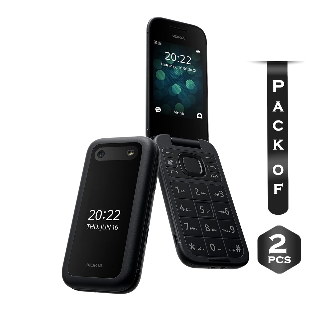 Pack of 2Pcs Nokia 2660 Flip Phone - Black