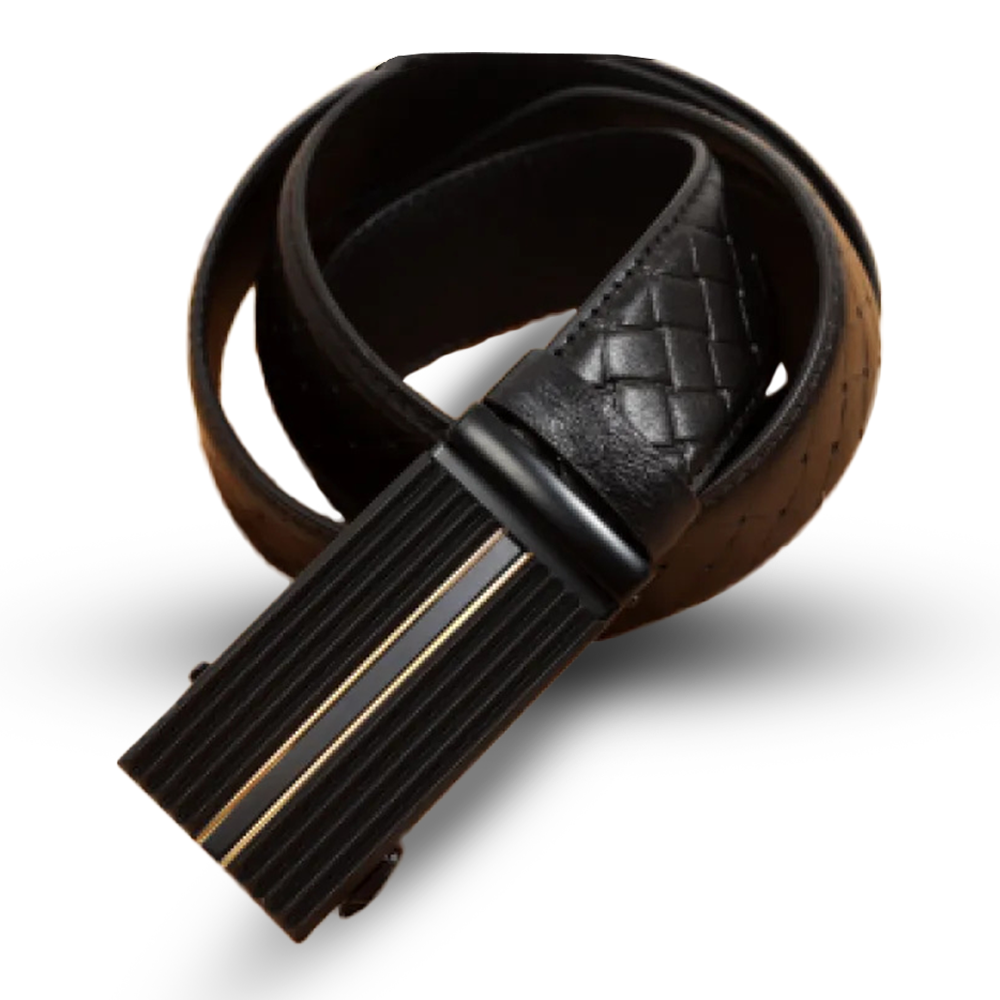 Leather Belt for Men - Black - AC-B4