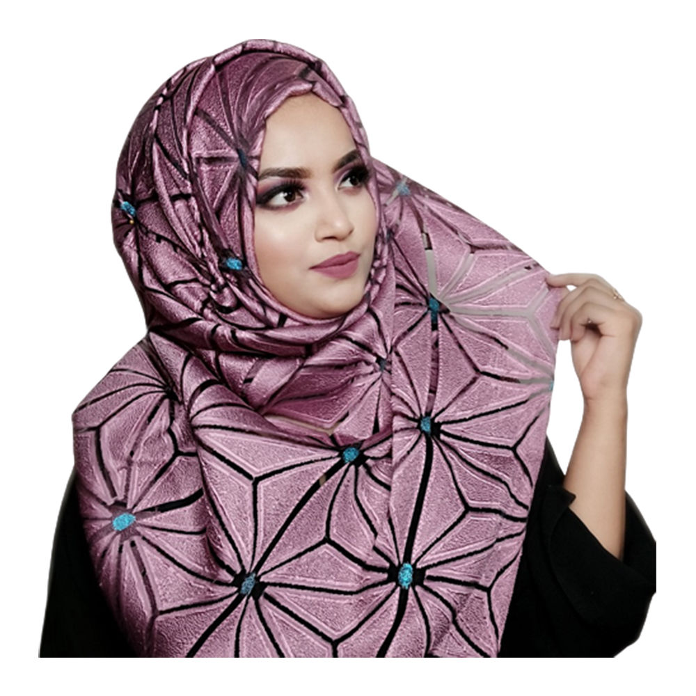 Tissue Cotton Stylish Tissue Net Hijab For Women - Pink
