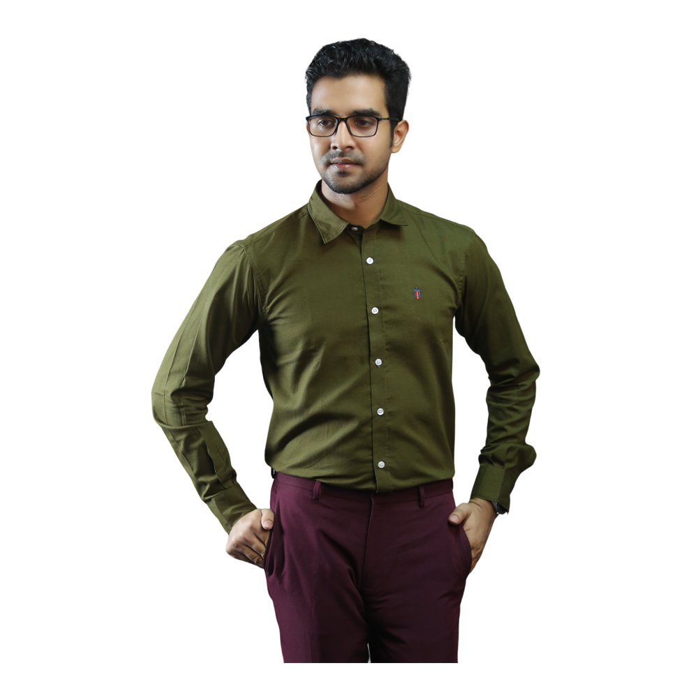 Nagar Exclusive Oxford Cotton Full Sleeve Formal Shirt For Men - Black -  ED30