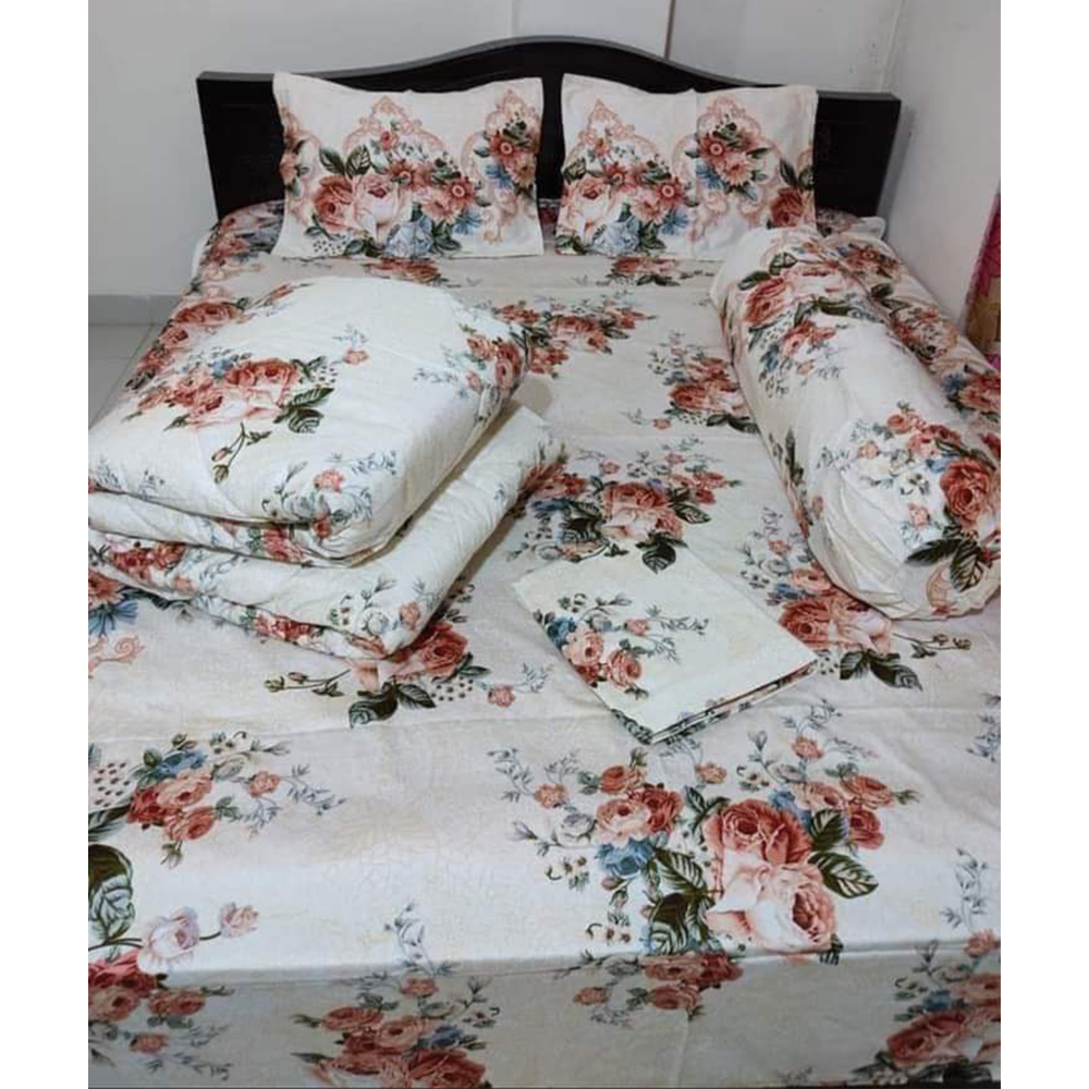 Twill Cotton Comforter Set Five In One - Multicolor - CFS-62