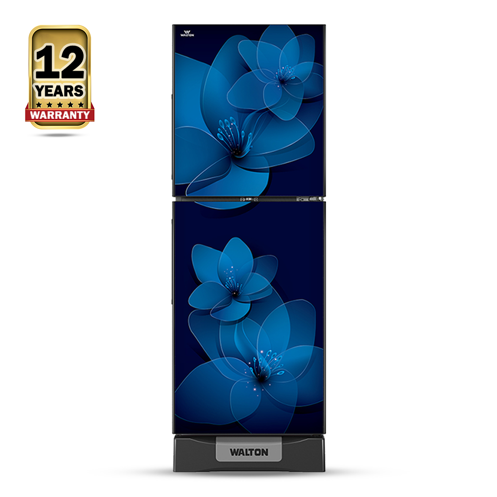 Walton WFB-2B6-GDXX-XX-Frost Refrigerator - 238 Litre - Blue Flower Print 