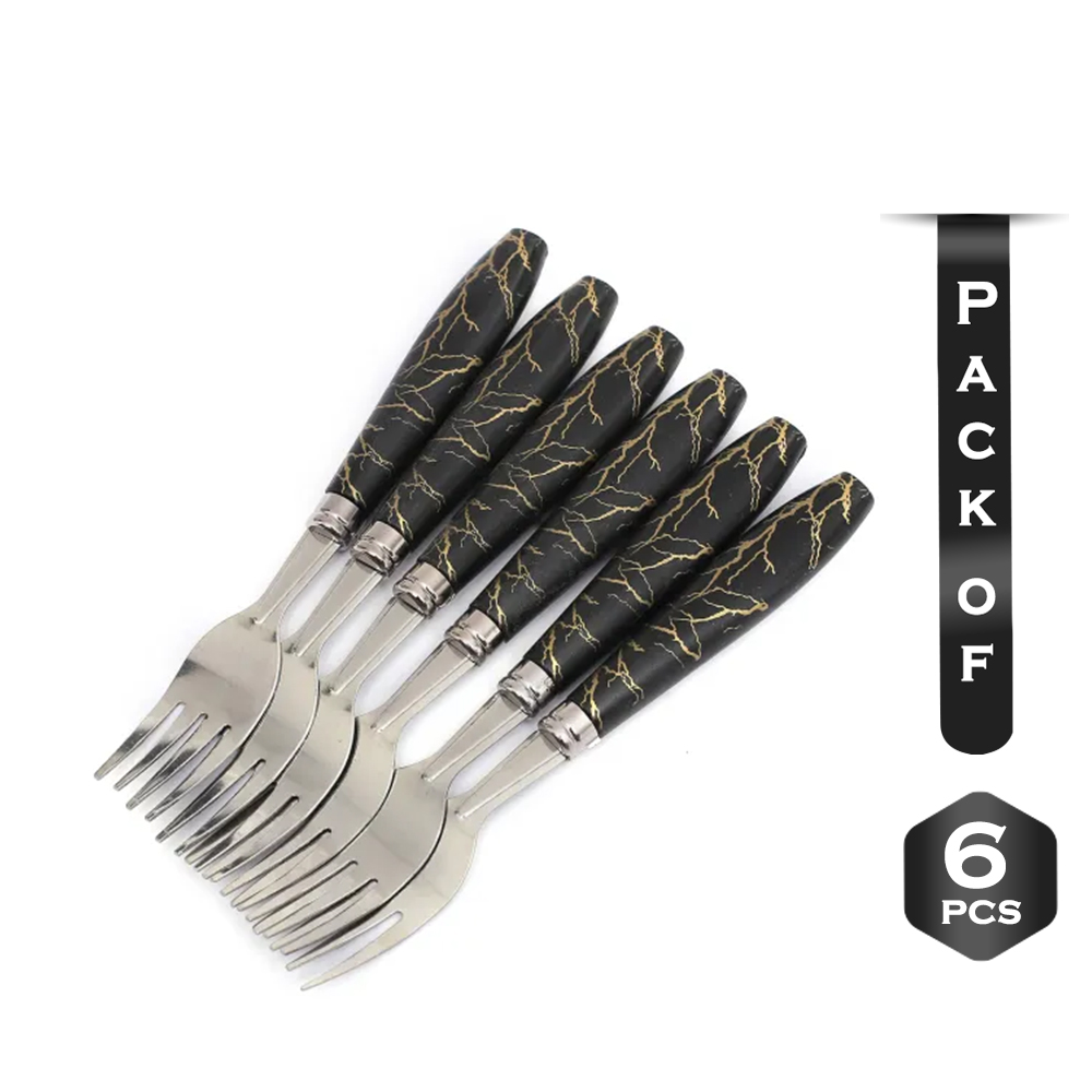 Pack of 6 Pcs Stainless Steel Tea Spoon - Black