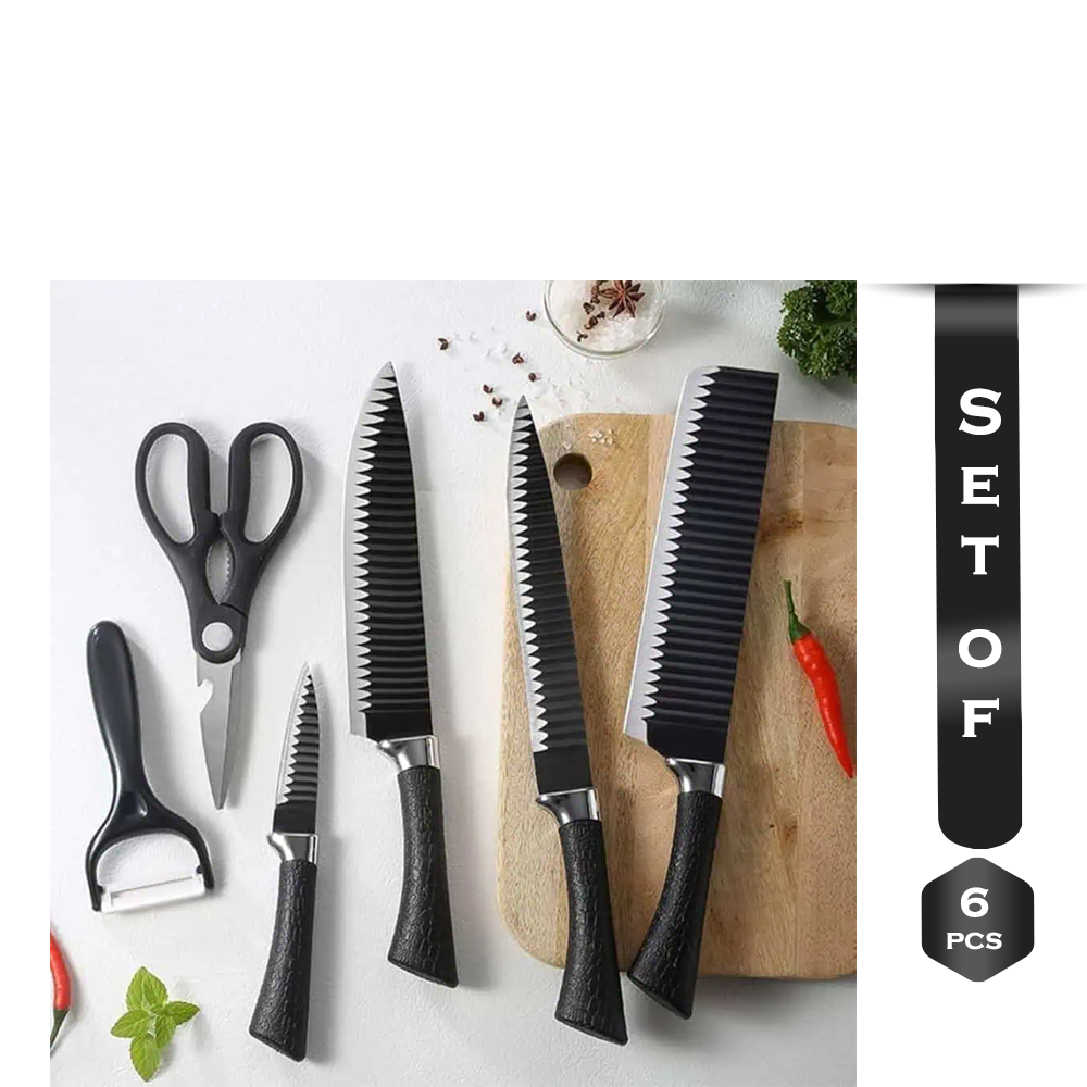 Set of 6Pcs Zepter Stainless Steel Knife Set - Black