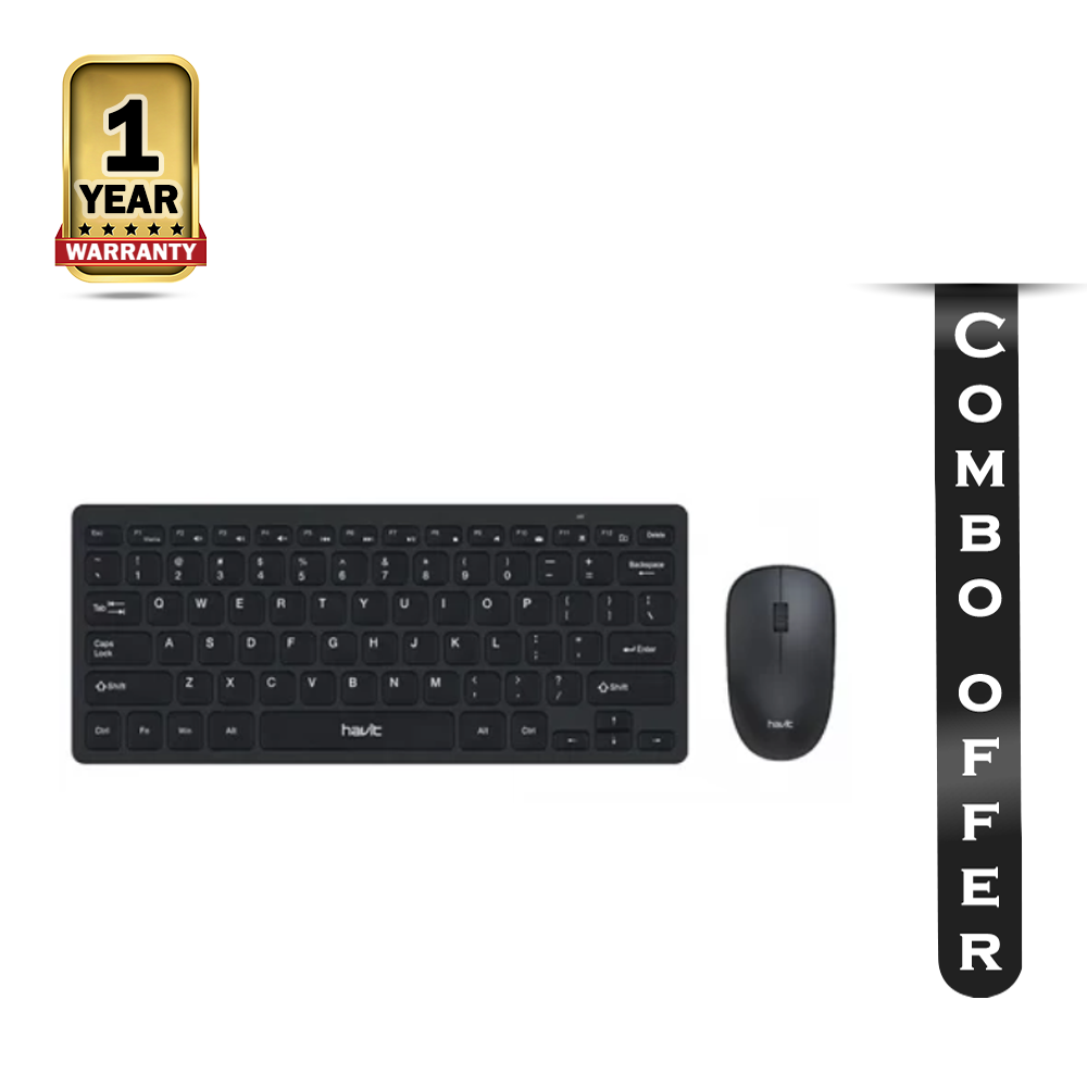 Combo of Havit KB255GCM Wireless Keyboard and Mouse - Black