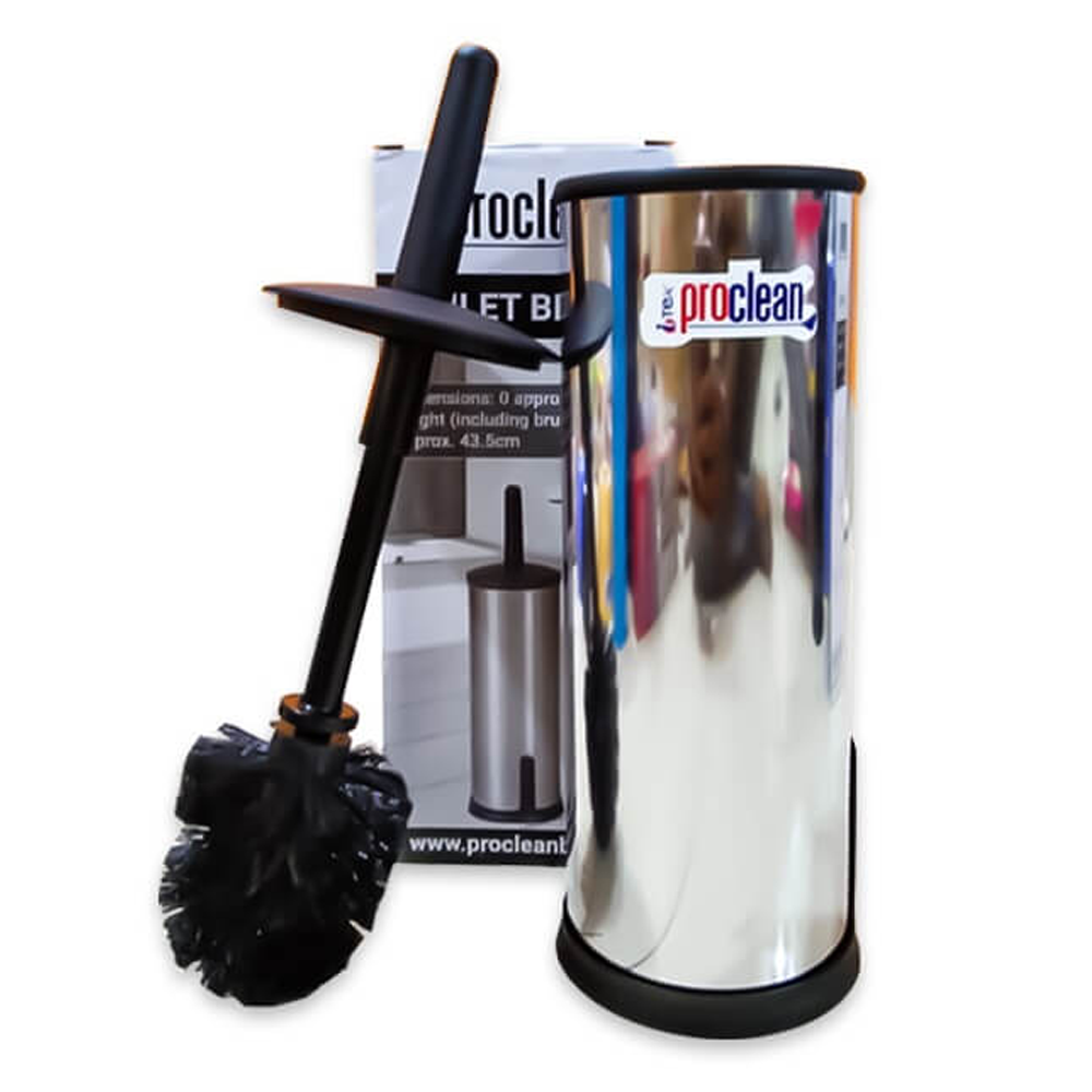 Plastics Fiber Toilet Brush - Black and Silver - TB-0711