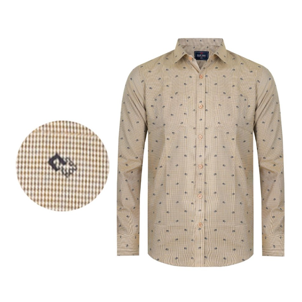 Cotton Full Sleeve Casual Shirt For Men - Brown