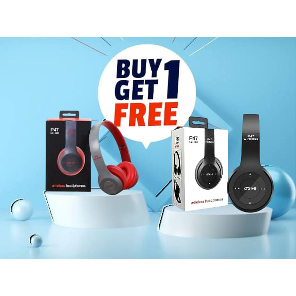  Buy 1 Get 1 P47 Wireless Bluetooth Headphone - Multicolor