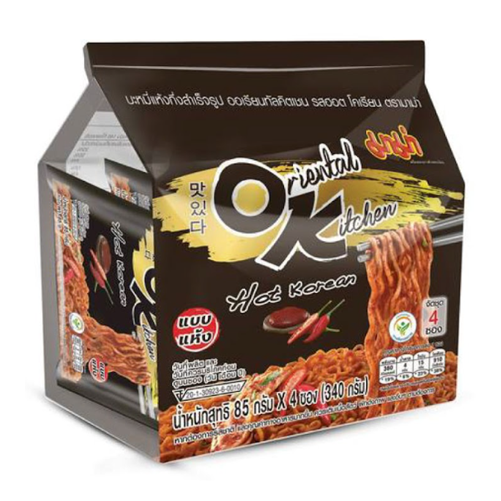 Mama Oriental Kitchen Hot Korean Flavor Instant Noodles Family Pack - 4x85gm - M149719