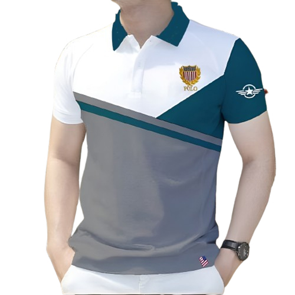 Pique Cotton Polo For Men - Multicolor - PT-F12