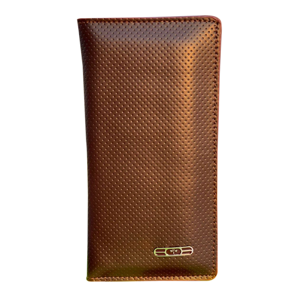 Artificial Leather Long Wallet - Chocolate