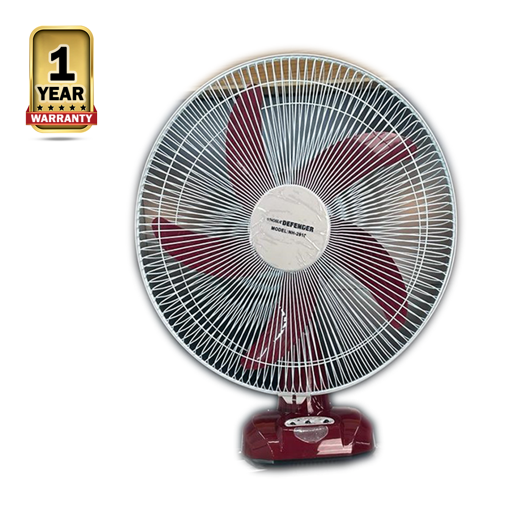 Defender Kennede 2916 Multi-Function Rechargeable Fan - 16 Inch - Red