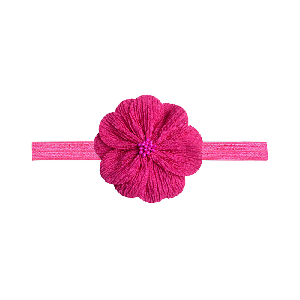 Elastic Hair Band For Baby - Dark Pink