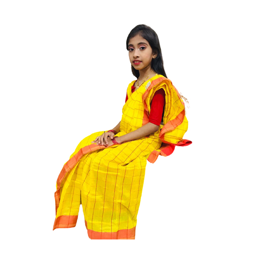 Cotton Baby Saree - Yellow - SM-N01