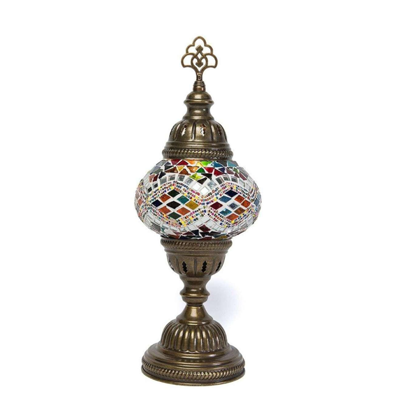 Turkish Handmade Unique Colorful Glass Mosaic Table Lamp