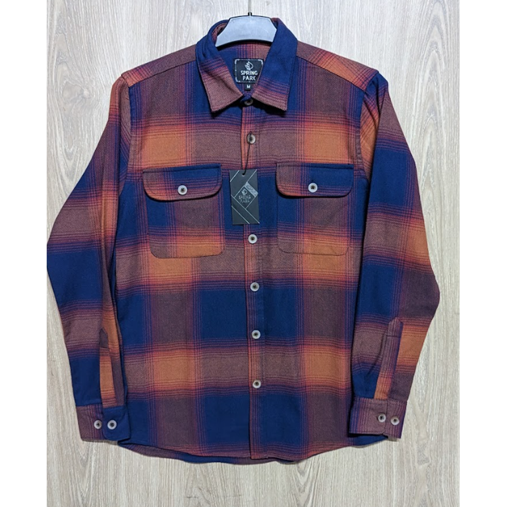 Flannel Cotton Check Double Pocket Casual Shirt - Multicolor - SP0055