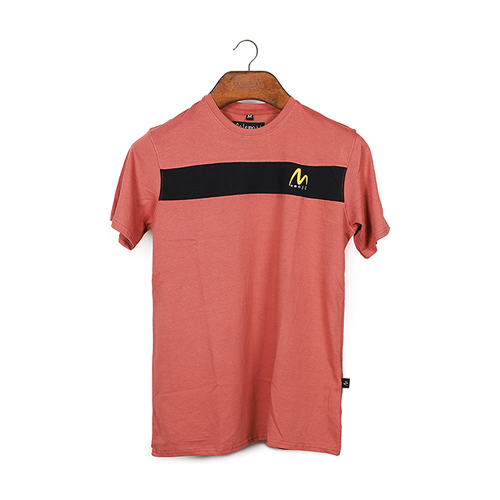 Cotton Half Sleeve T-Shirt for Men - Coral - EMJ#CORT