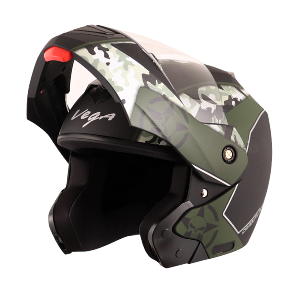 Vega Crux Dx Camouflage Helmet - L Size - Dull Black and Battle Green